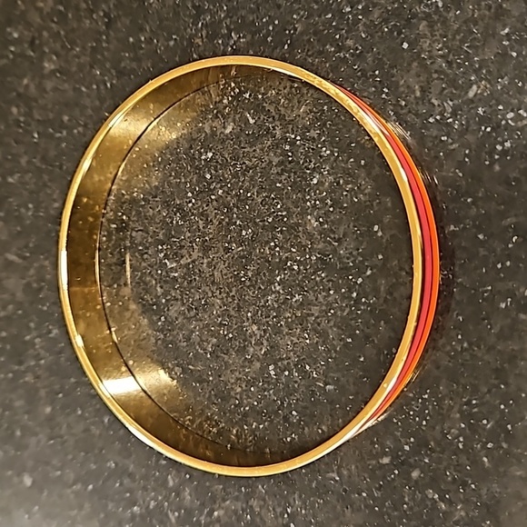 💕TRINA TURK💕 Enamel Bagle Bracelet ~ Orange and Pink Gold Plated One Size NWT - Picture 4 of 7